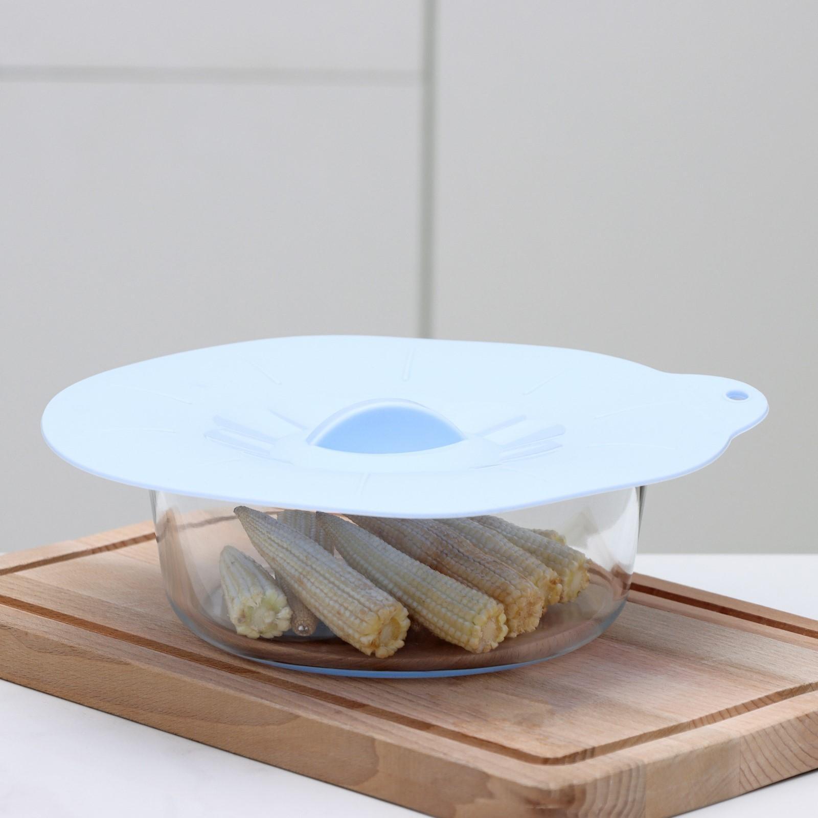 Крышка силиконовая Доляна «Симпл», d=21 см, цвет голубой