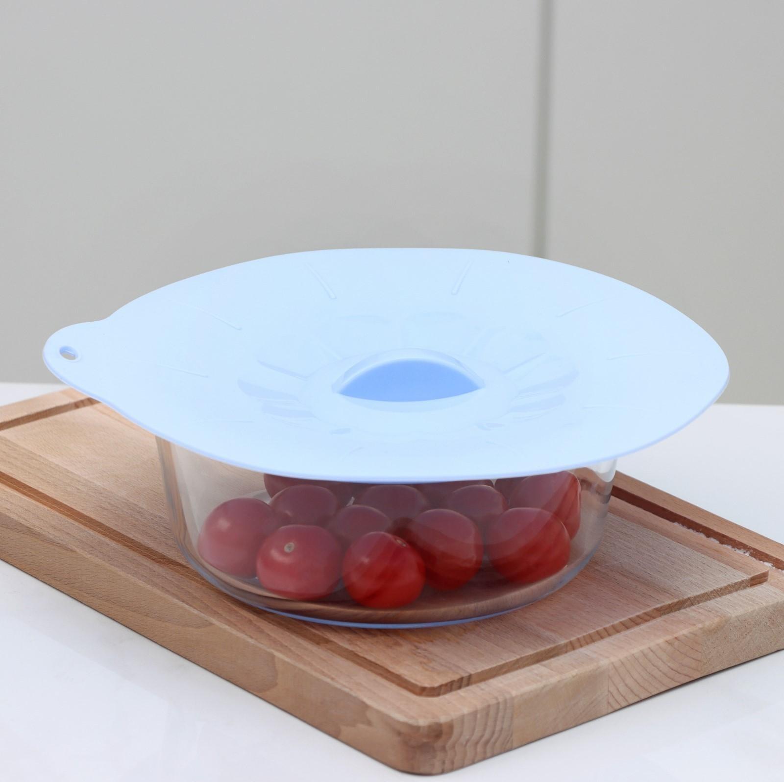 Крышка силиконовая Доляна «Симпл», d=21 см, цвет голубой