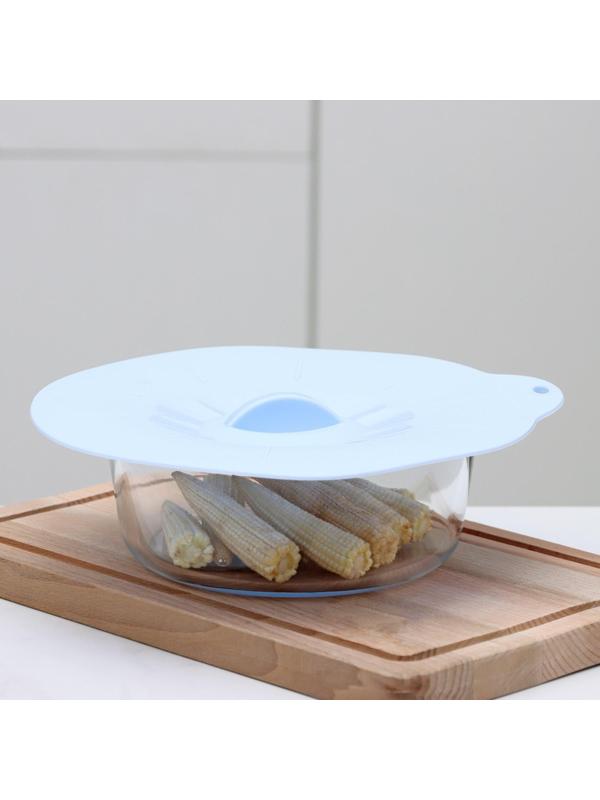 Крышка силиконовая Доляна «Симпл», d=21 см, цвет голубой