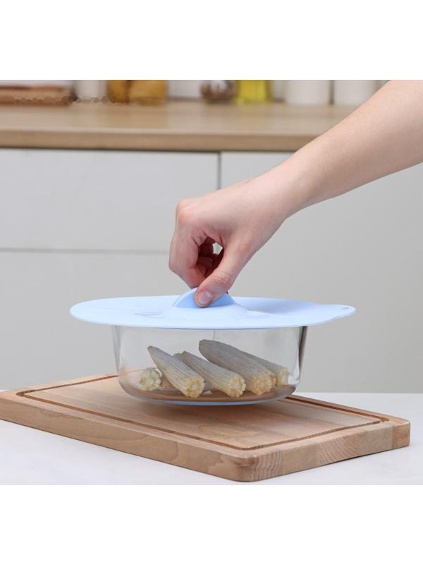 Крышка силиконовая Доляна «Симпл», d=21 см, цвет голубой