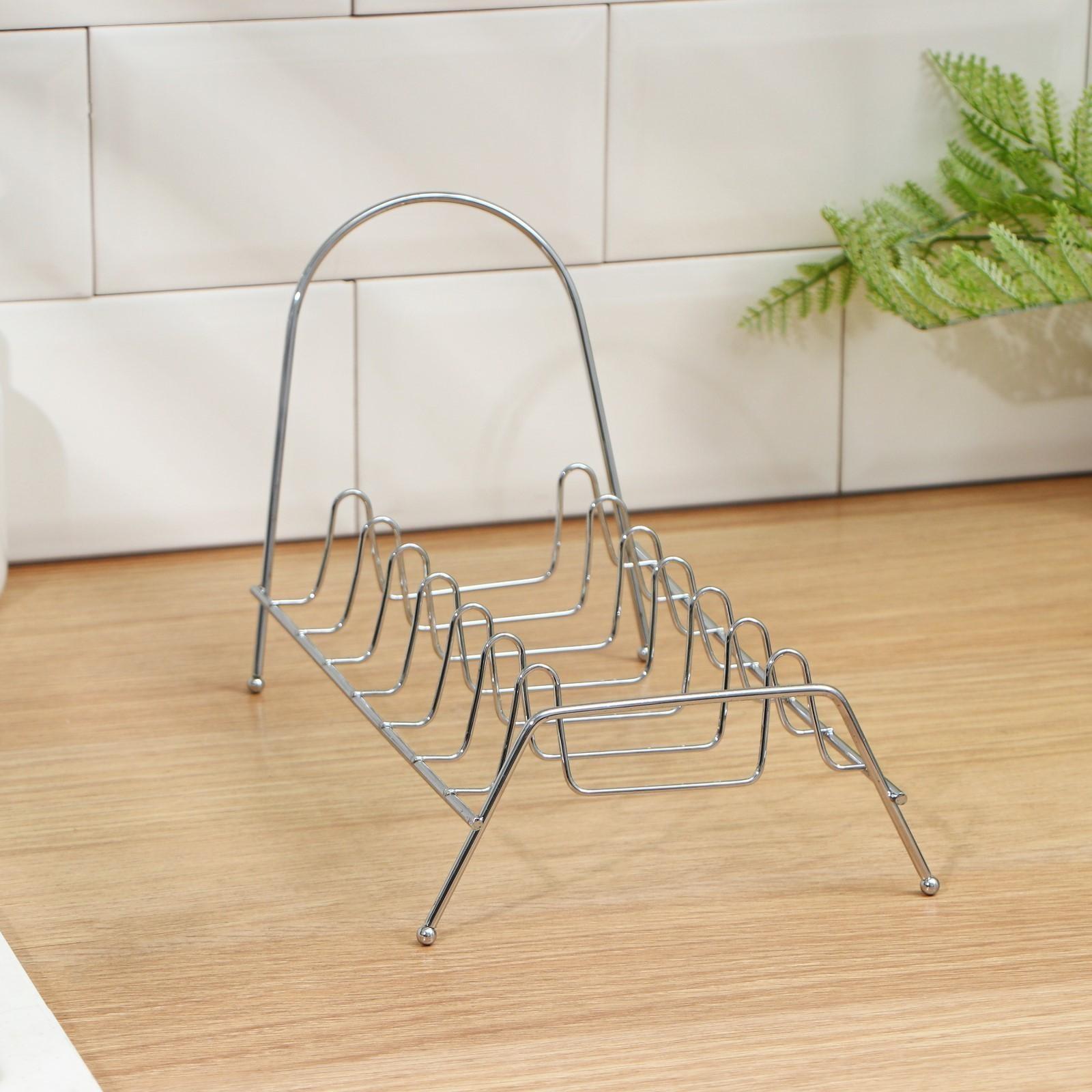 Сушилка для тарелок на 7 предметов Доляна, 28×14×13 см, цвет хром