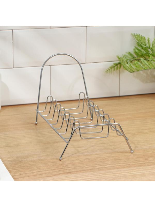 Сушилка для тарелок на 7 предметов Доляна, 28×14×13 см, цвет хром