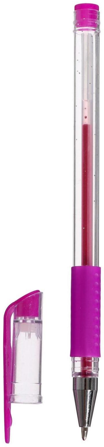 Набор гелевых ручек, 10 цветов, металлик, с блёстками, с резиновым держателем