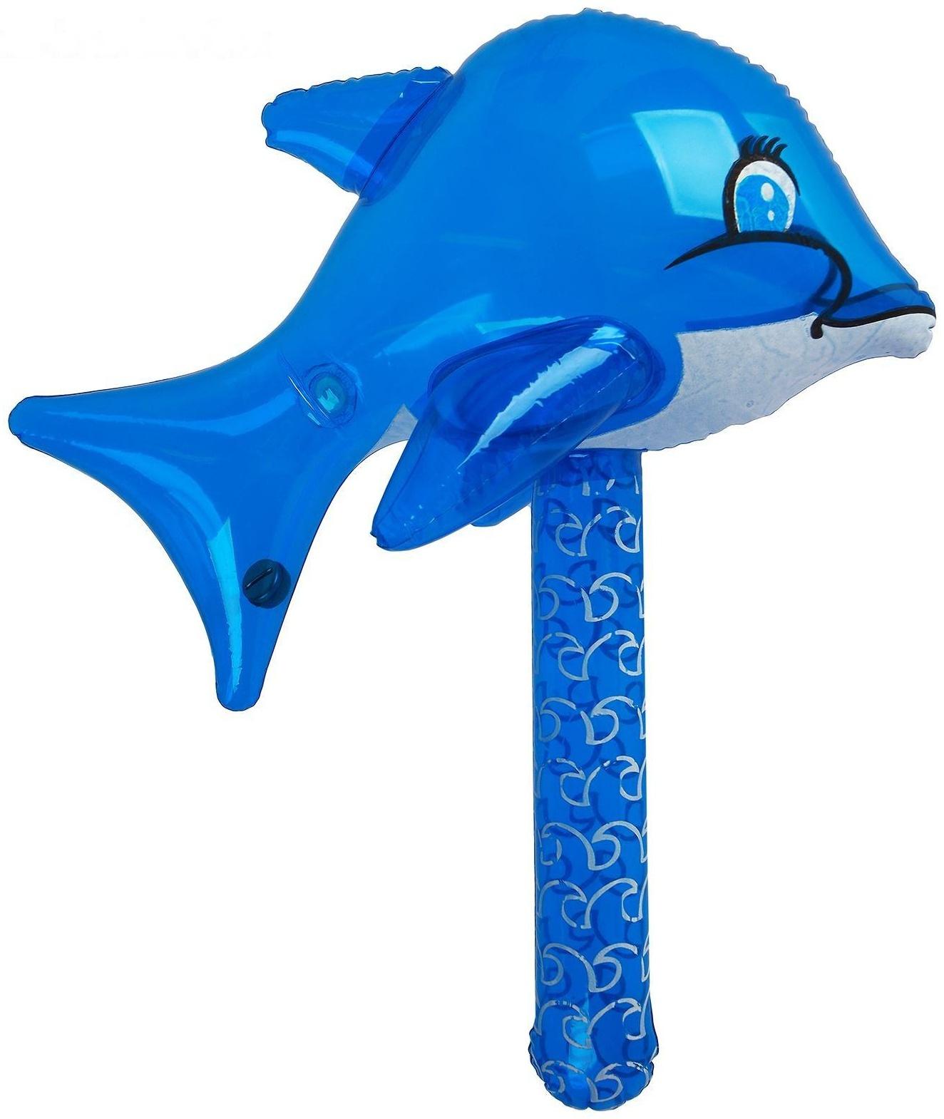Игрушка надувная со звуком, молоток «Дельфин», 40 см, цвета микс