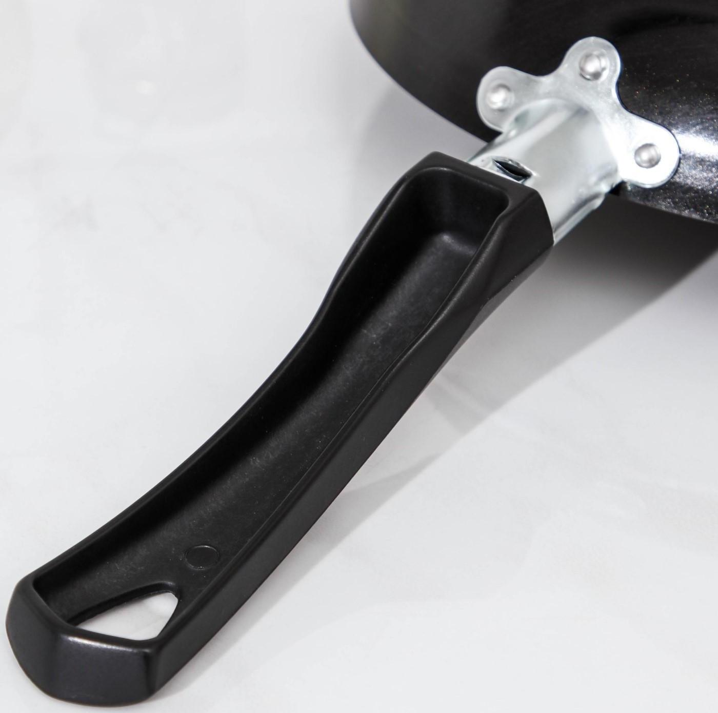 Сковорода Consul, d=20 см, стеклянная крышка, пластиковая ручка, антипригарное покрытие, цвет чёрный