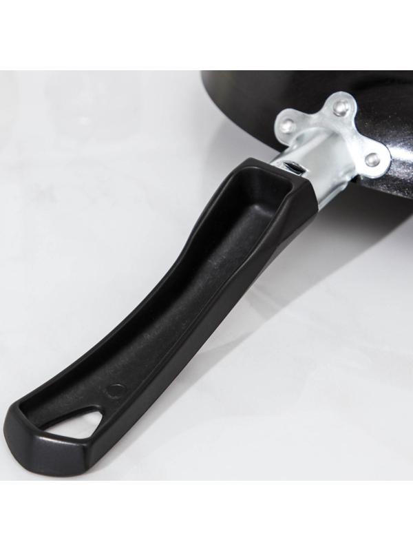 Сковорода Consul, d=20 см, стеклянная крышка, пластиковая ручка, антипригарное покрытие, цвет чёрный