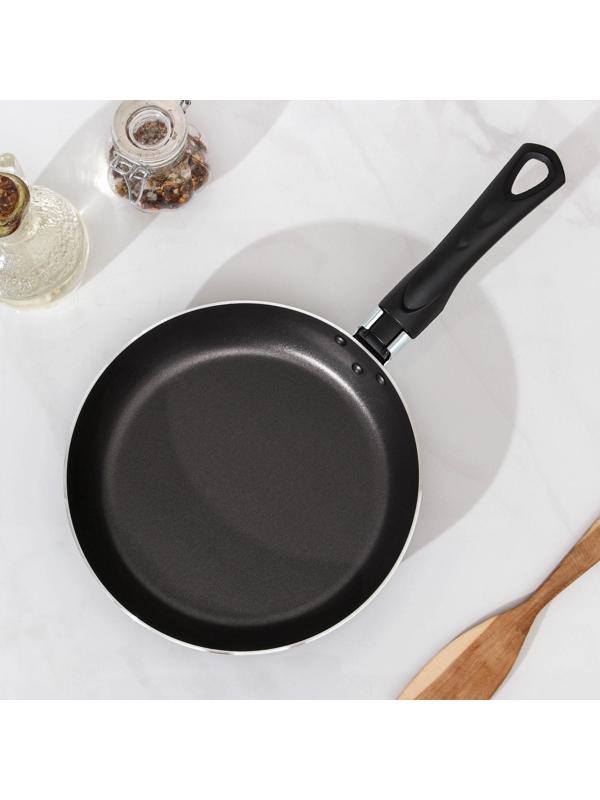 Сковорода Consul, d=20 см, стеклянная крышка, пластиковая ручка, антипригарное покрытие, цвет чёрный