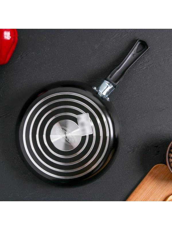 Сковорода Consul, d=22 см, стеклянная крышка, антипригарное покрытие, цвет чёрный