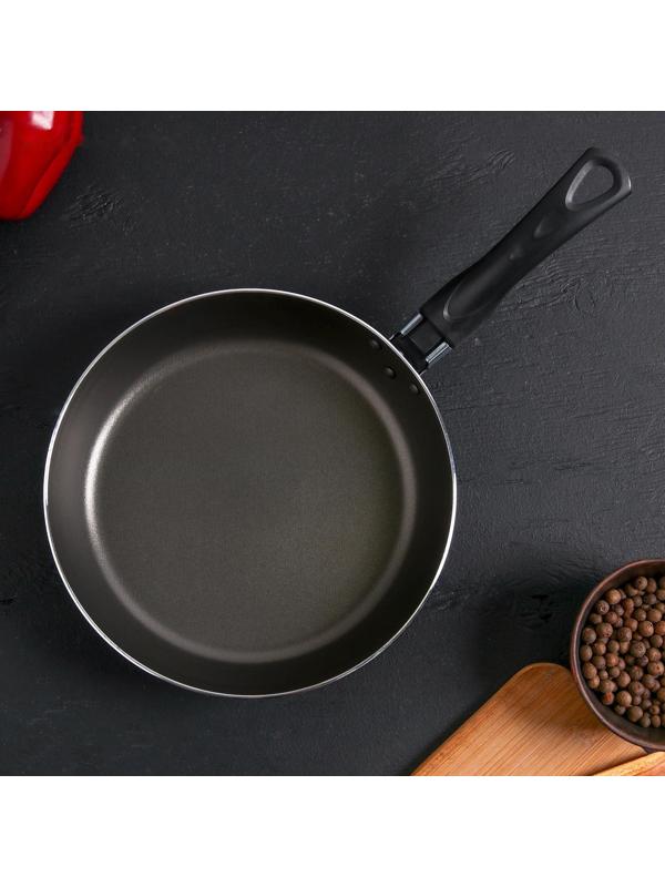 Сковорода Consul, d=22 см, стеклянная крышка, антипригарное покрытие, цвет чёрный