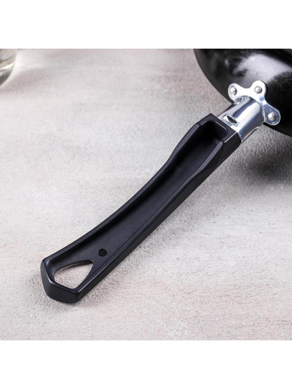 Сковорода Consul, d=24 см, стеклянная крышка, пластиковая ручка, антипригарное покрытие, цвет чёрный