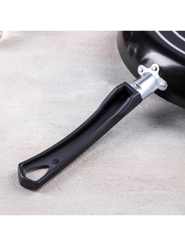 Сковорода Consul, d=28 см, пластиковая крышка, стеклянная крышка, антипригарное покрытие, цвет чёрный