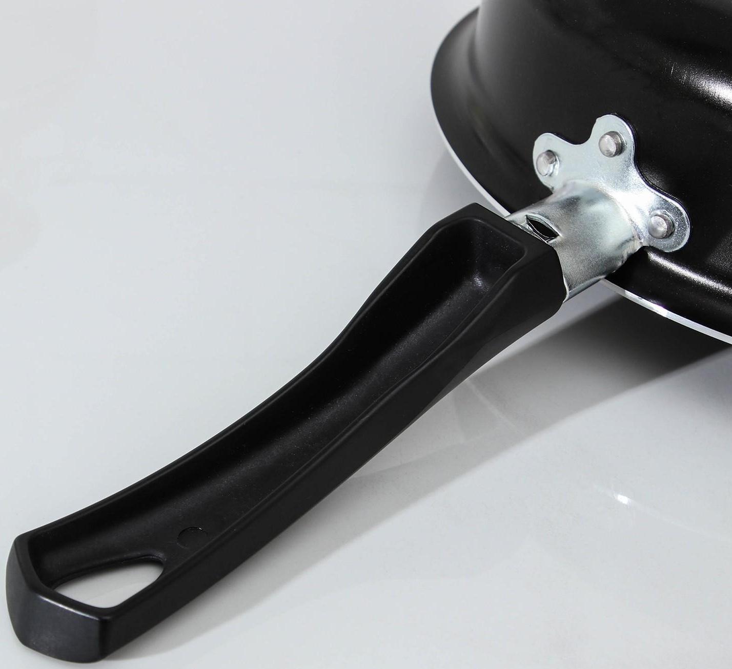 Сотейник Consul, 1,5 л, d=20 см, пластиковая ручка, стеклянная крышка, антипригарное покрытие, цвет чёрный