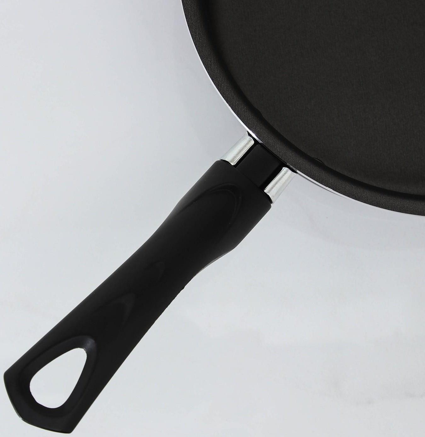 Сотейник Consul, 1,5 л, d=20 см, пластиковая ручка, стеклянная крышка, антипригарное покрытие, цвет чёрный