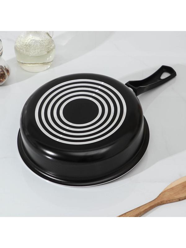 Сотейник Consul, 1,5 л, d=20 см, пластиковая ручка, стеклянная крышка, антипригарное покрытие, цвет чёрный