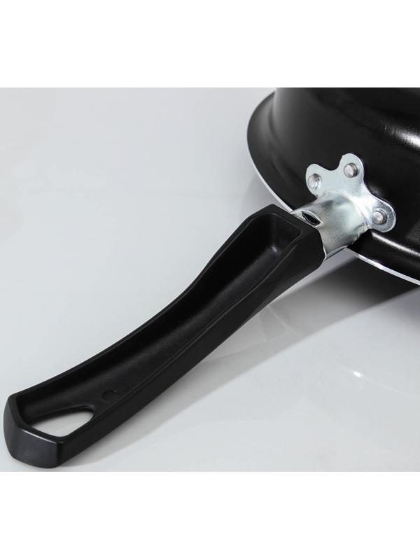 Сотейник Consul, 1,5 л, d=20 см, пластиковая ручка, стеклянная крышка, антипригарное покрытие, цвет чёрный