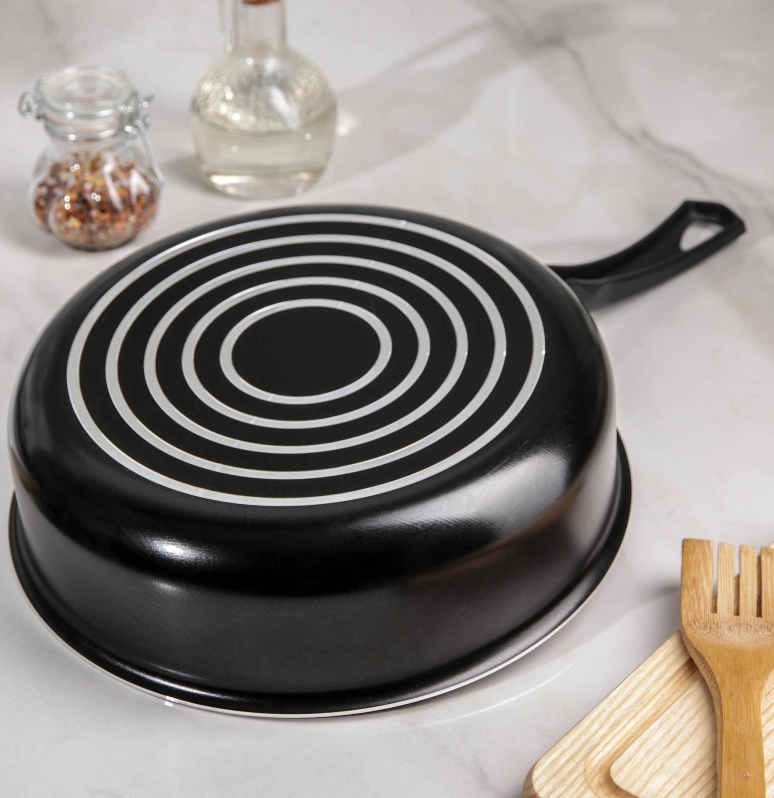 Сотейник Consul, 2,8 л, d=24 см, стеклянная крышка, пластиковая ручка, антипригарное покрытие, цвет чёрный