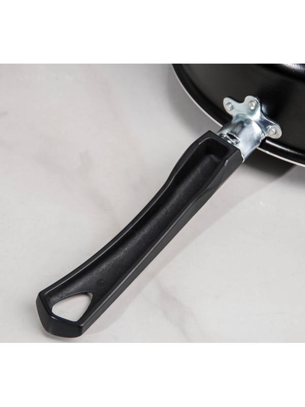 Сотейник Consul, 3,7 л, d=26 см, стеклянная крышка, пластиковая ручка, антипригарное покрытие, цвет чёрный