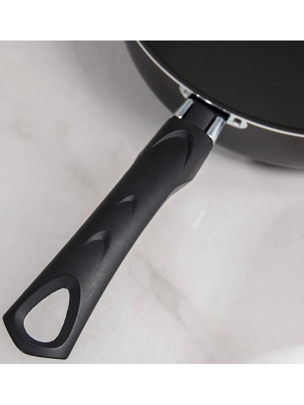 Сотейник Consul, 3,7 л, d=26 см, стеклянная крышка, пластиковая ручка, антипригарное покрытие, цвет чёрный