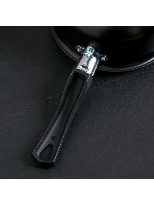 Ковш Consul, 1,2 л, стеклянная крышка, пластиковая ручка, антипригарное покрытие, цвет чёрный