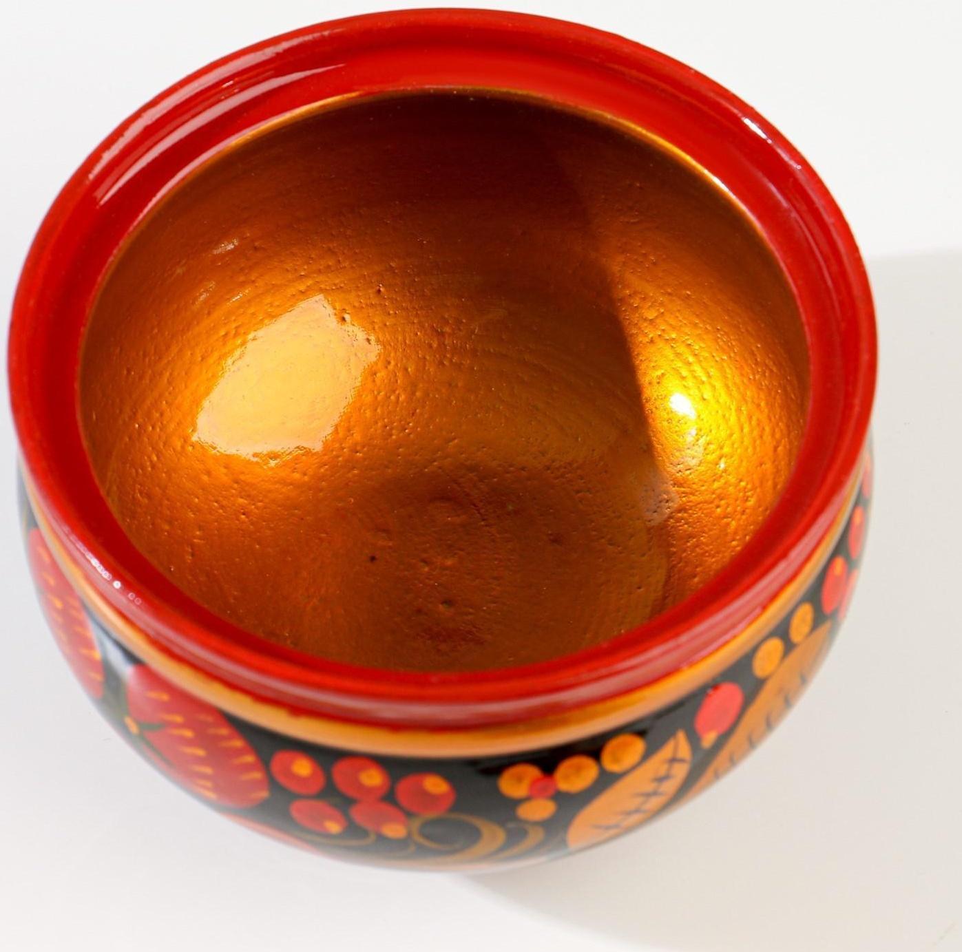 Сахарница «Ягодка», малая, 9×9 см, хохлома