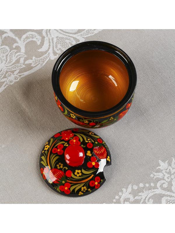 Сахарница «Ягодка», малая, 9×9 см, хохлома
