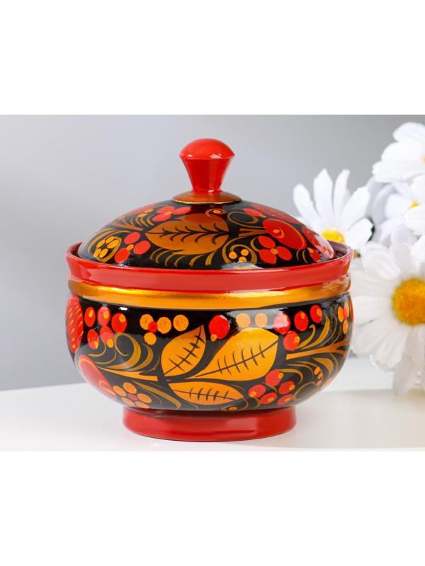 Сахарница «Ягодка», малая, 9×9 см, хохлома