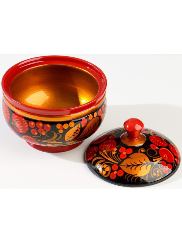 Сахарница «Ягодка», малая, 9×9 см, хохлома