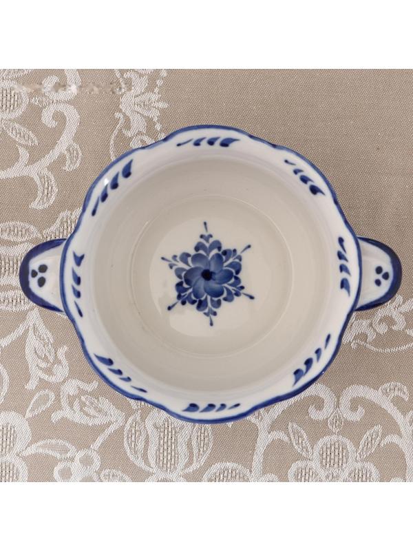 Бульонница «Рябинушка», с ручками, H=7 см, 0,45 л, гжель