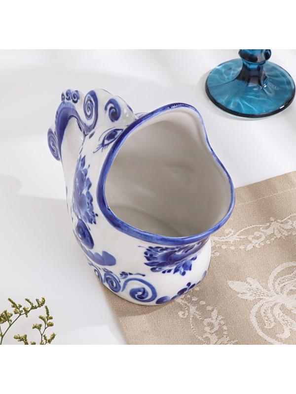 Подставка для ложек «Чудо-рыба», 10х16,5х13,5, гжель