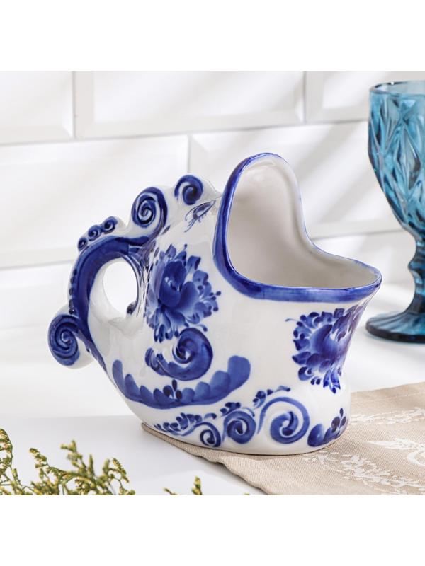 Подставка для ложек «Чудо-рыба», 10х16,5х13,5, гжель