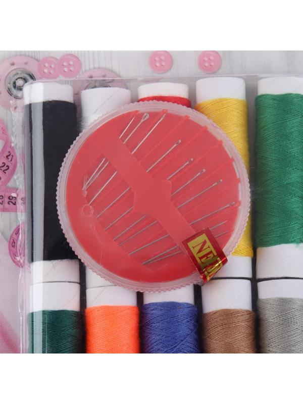 Швейный набор, 21 предмет, в блистере, цвет МИКС