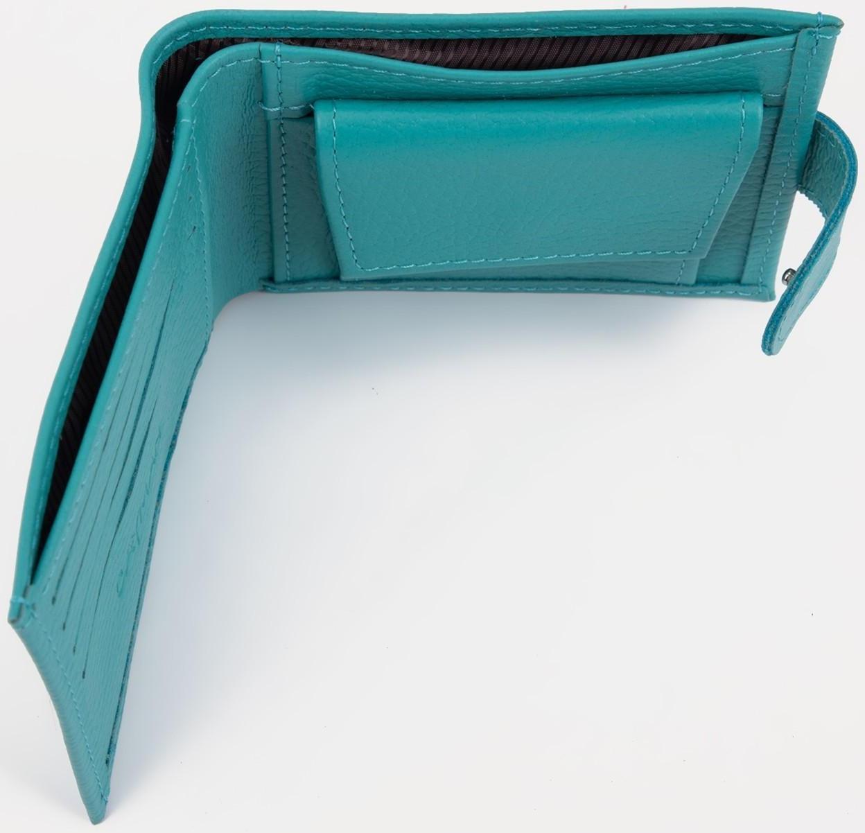Кошелёк на кнопке, цвет бирюзовый