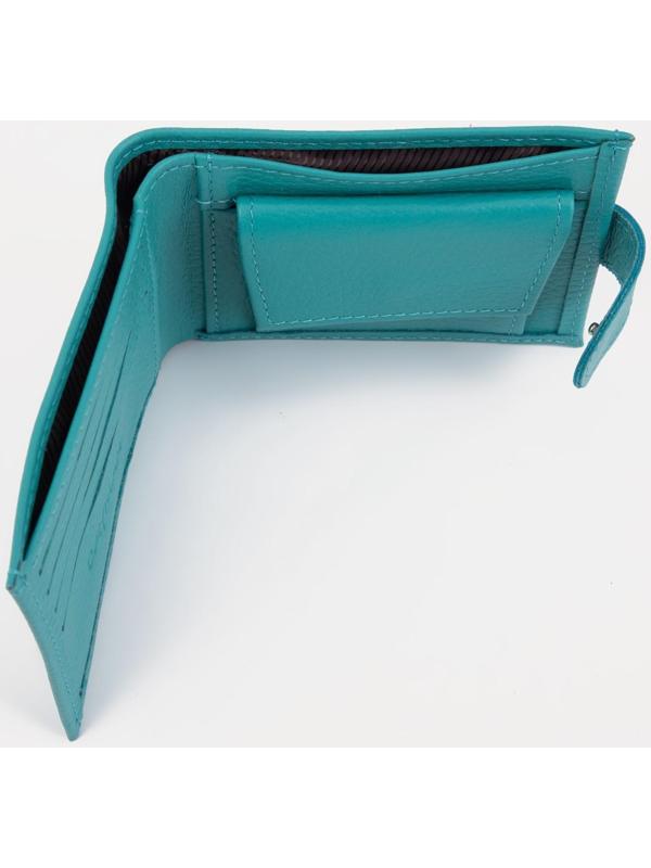 Кошелёк на кнопке, цвет бирюзовый