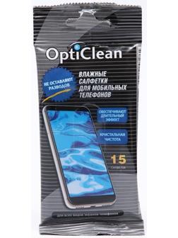 Влажные салфетки OptiClean, для мобильных телефонов, 15 шт.