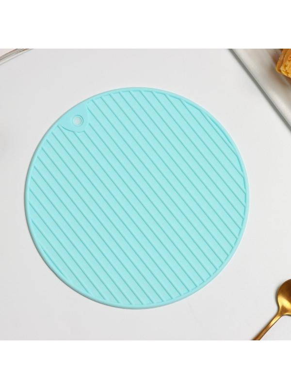 Подставка под горячее Доляна «Круг», 18 см, цвет мятный