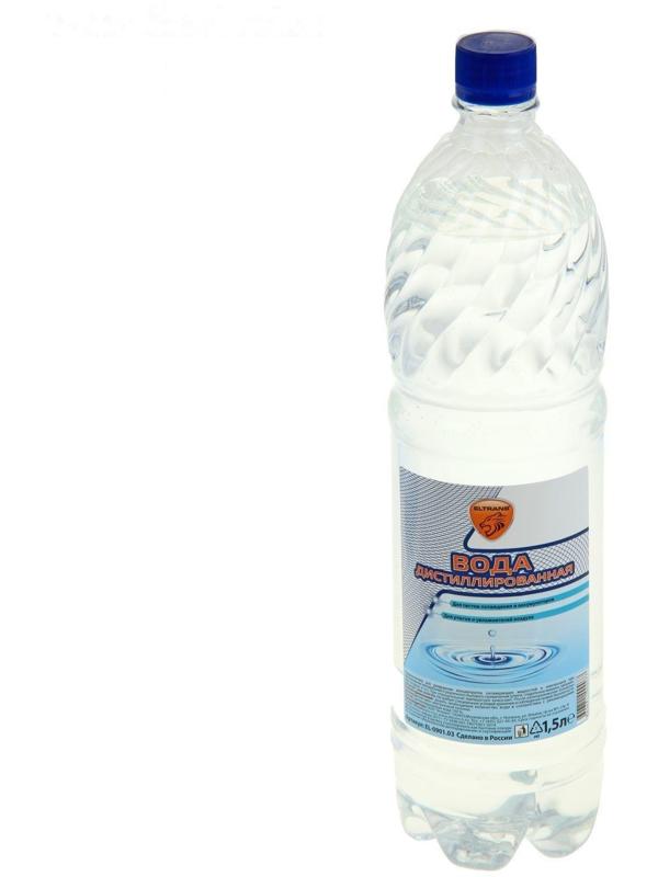 Вода дистиллированная Элтранс, 1,5 л, бутыль EL-0901.03