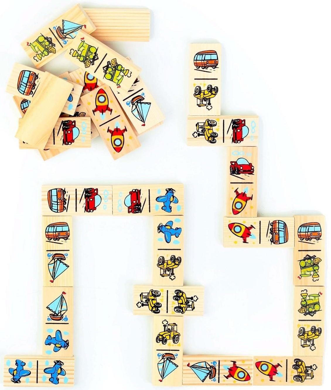 Домино «Транспорт», плашка: 7 × 3 × 1 см