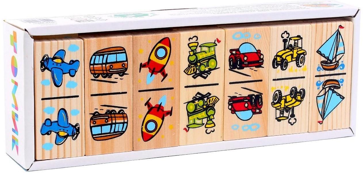 Домино «Транспорт», плашка: 7 × 3 × 1 см