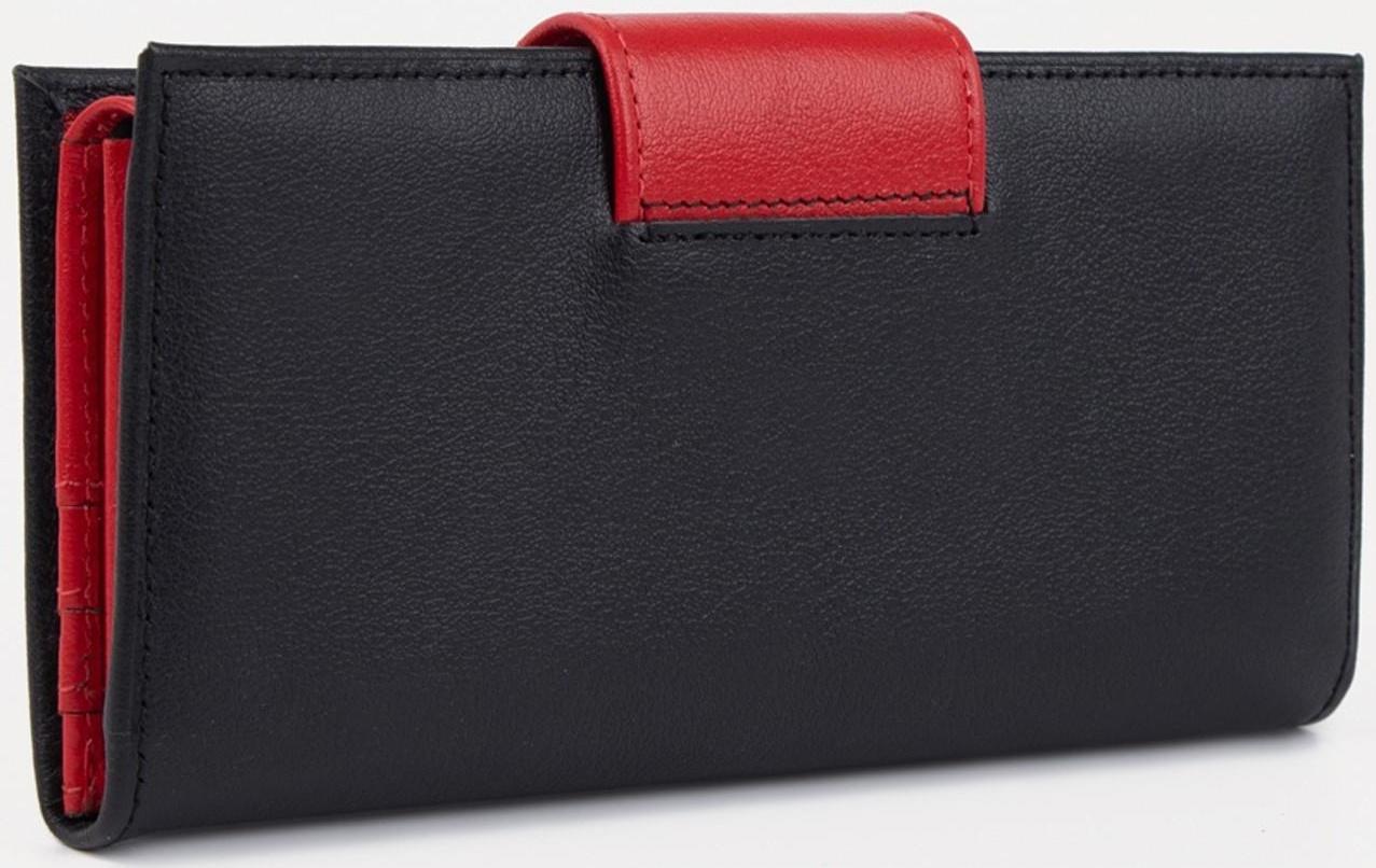 Кошелёк на молнии цвет чёрный/красный
