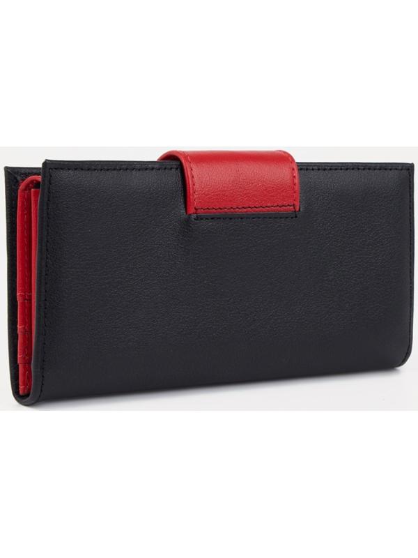 Кошелёк на молнии цвет чёрный/красный