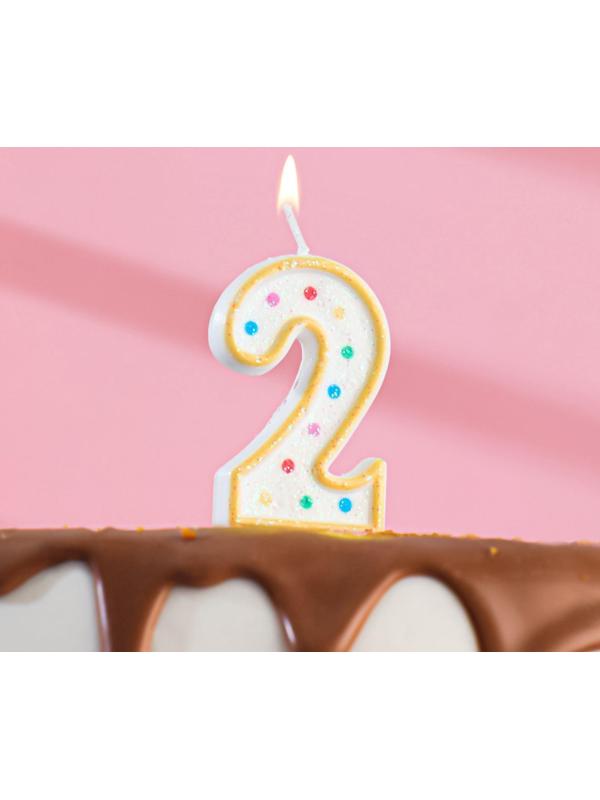 Свеча восковая для торта с блестками 