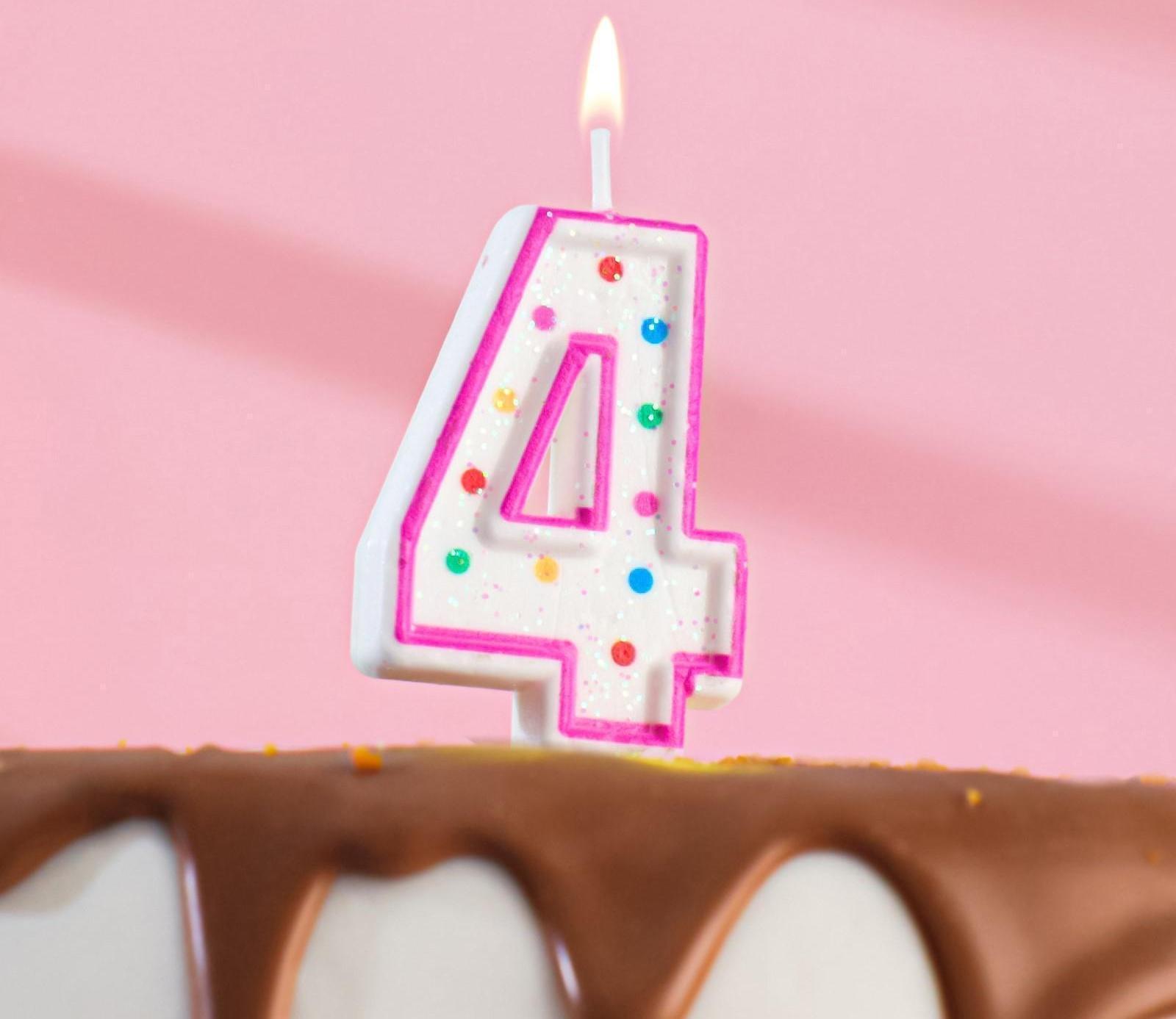 Свеча для торта «‎Горошек»‎, цифра 