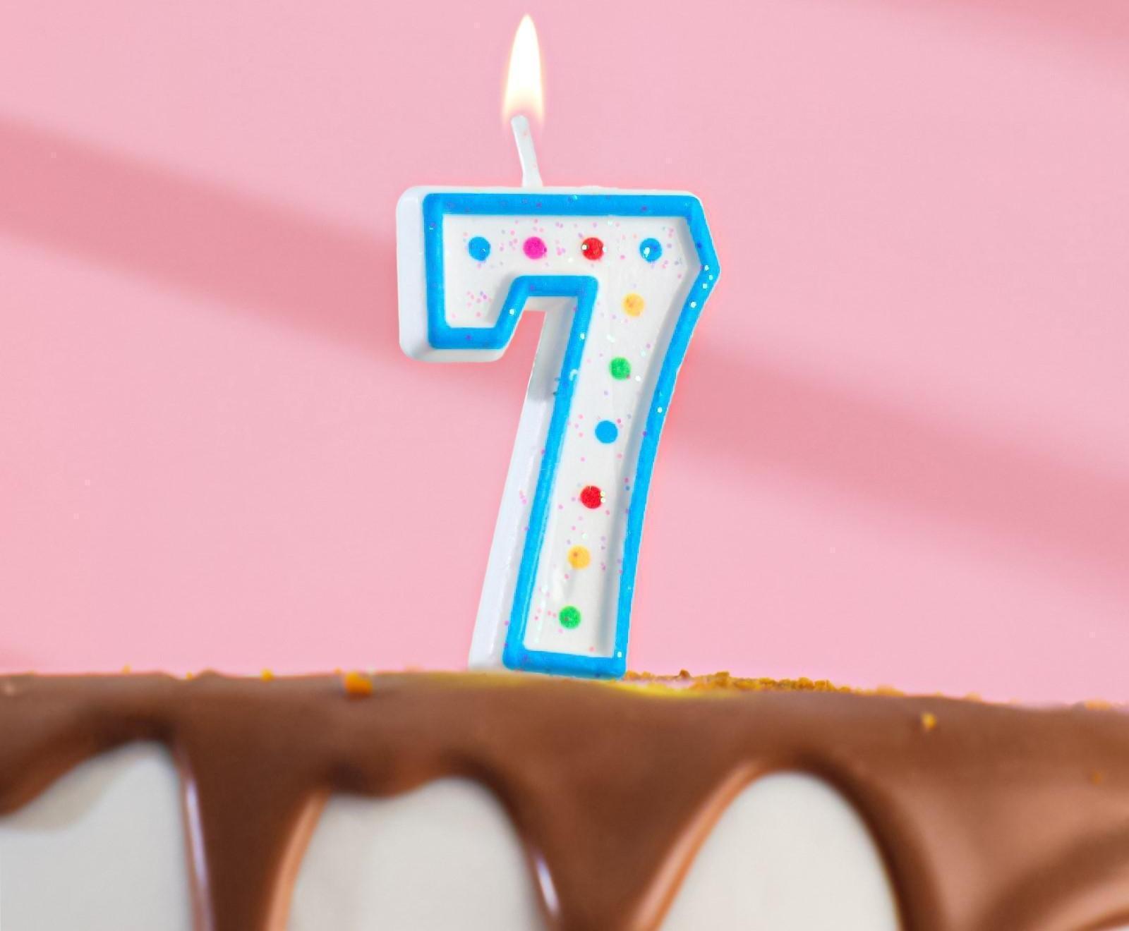 Свеча восковая для торта с блестками 