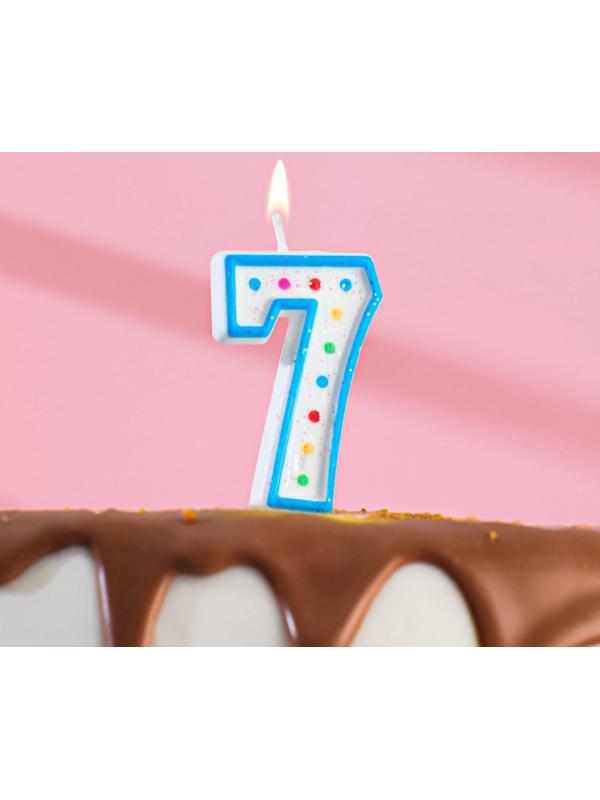 Свеча восковая для торта с блестками 