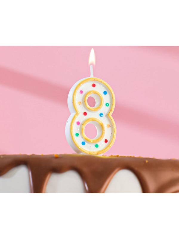 Свеча восковая для торта с блестками 