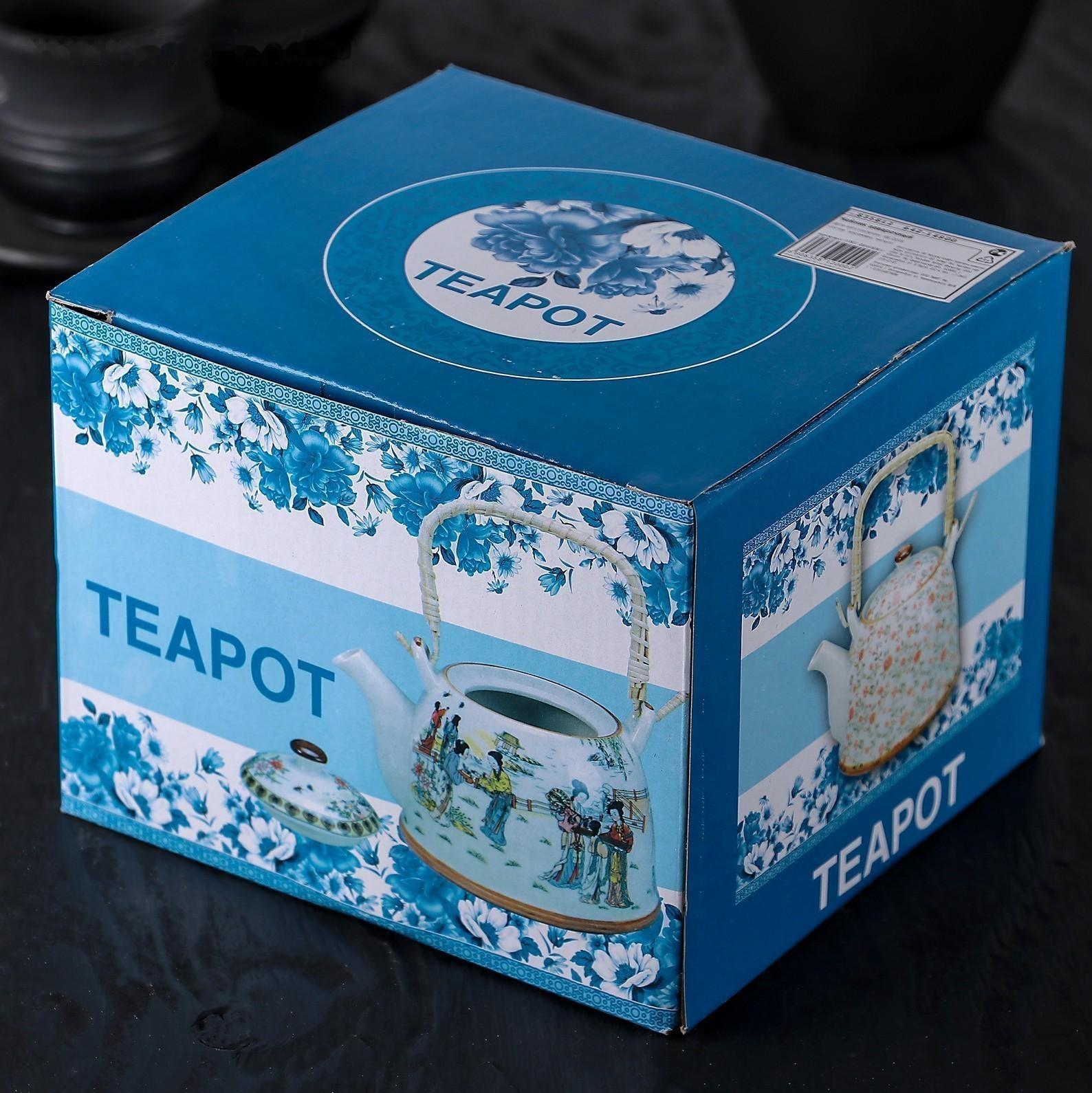 Чайник керамический заварочный «Цветочная фантазия», 900 мл, металлическое сито