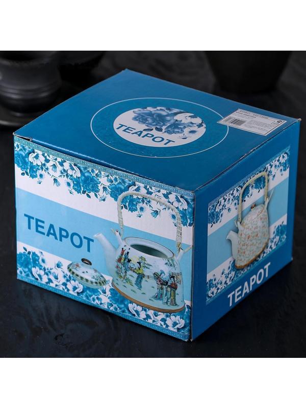 Чайник керамический заварочный «Цветочная фантазия», 900 мл, металлическое сито