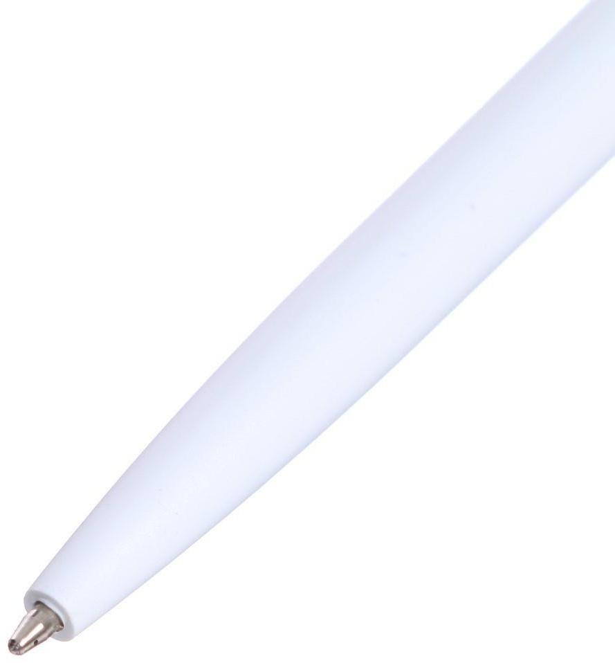 Ручка шариковая поворотная, 0.5 мм, стержень синий, белый корпус