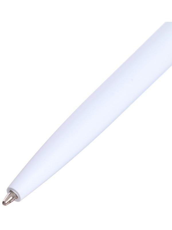 Ручка шариковая поворотная, 0.5 мм, стержень синий, белый корпус