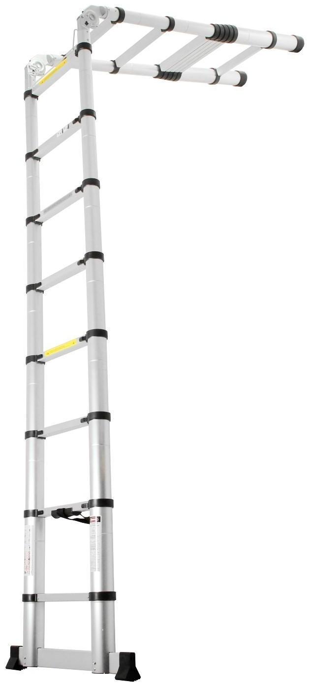 Стремянка-лестница телескопическая ТУНДРА, раскладная, алюминиевая, 2.5 х 2.5 м
